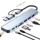 One to eight/TYPe-C/USB HUB hub 8-port expansion dock splitter multi-function computer card reader